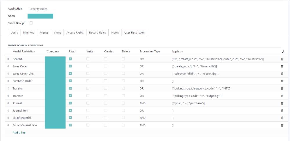 Odoo domain restriction